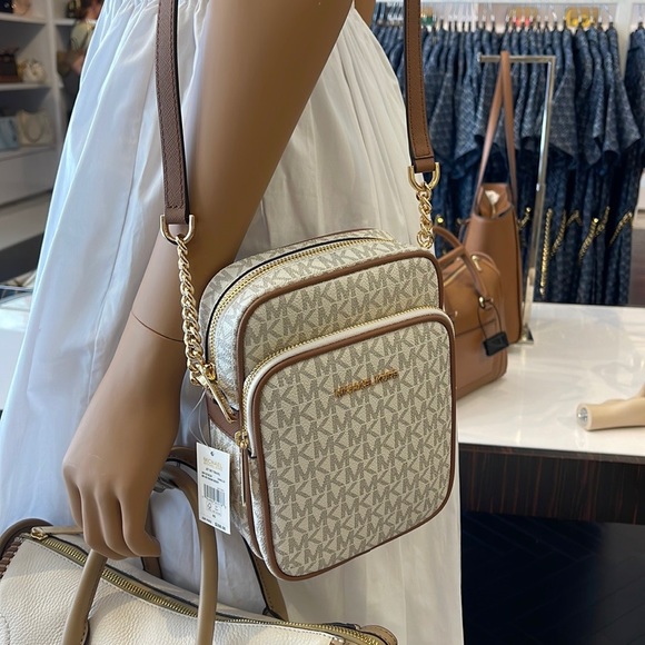 MICHAEL KORS  Jet Set Travel Medium Logo Crossbody Flight Bag # 35F1GTVC2B NWT - Picture 9 of 16